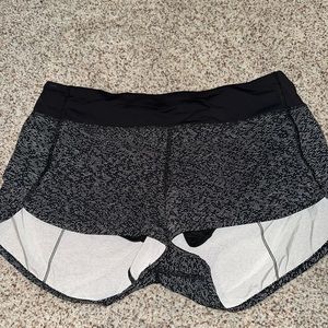 lululemon athletica Black and White Athletic Shorts